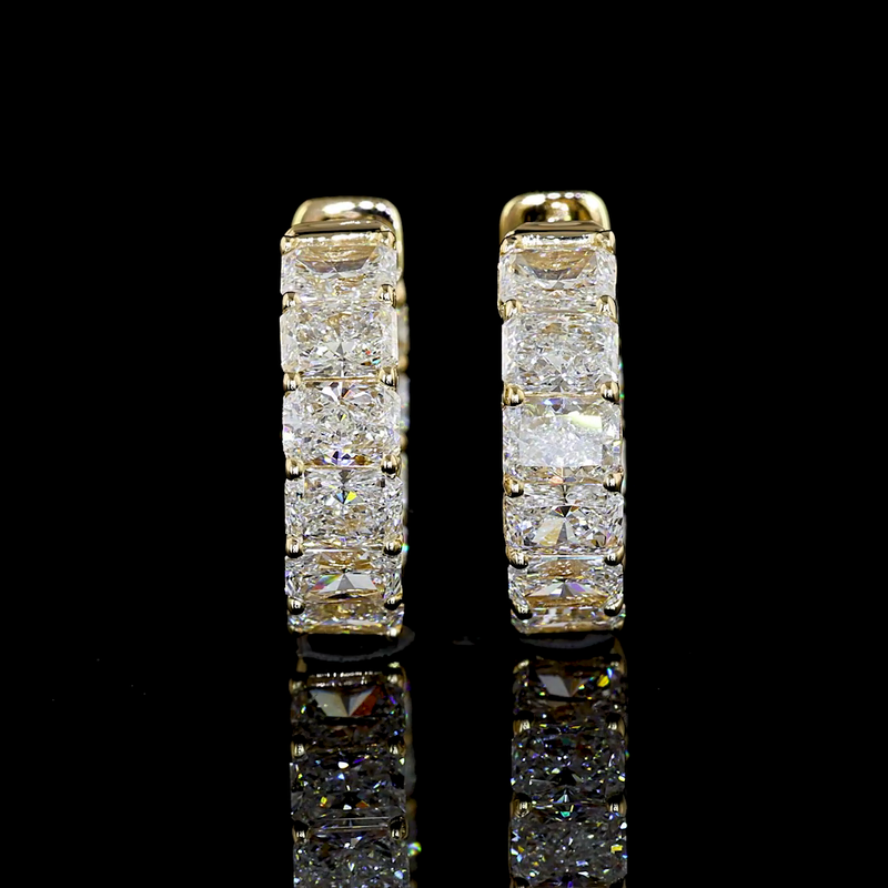 2-3/4ctw Prong Radiant Huggie Earrings