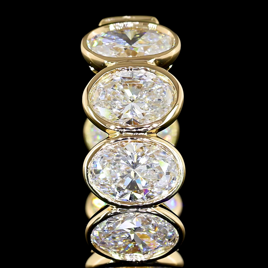 2-1/4ctw Bezel Oval Huggie Earrings