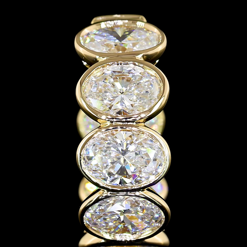 2-1/4ctw Bezel Oval Huggie Earrings