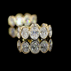 2-1/4ctw Bezel Oval Huggie Earrings