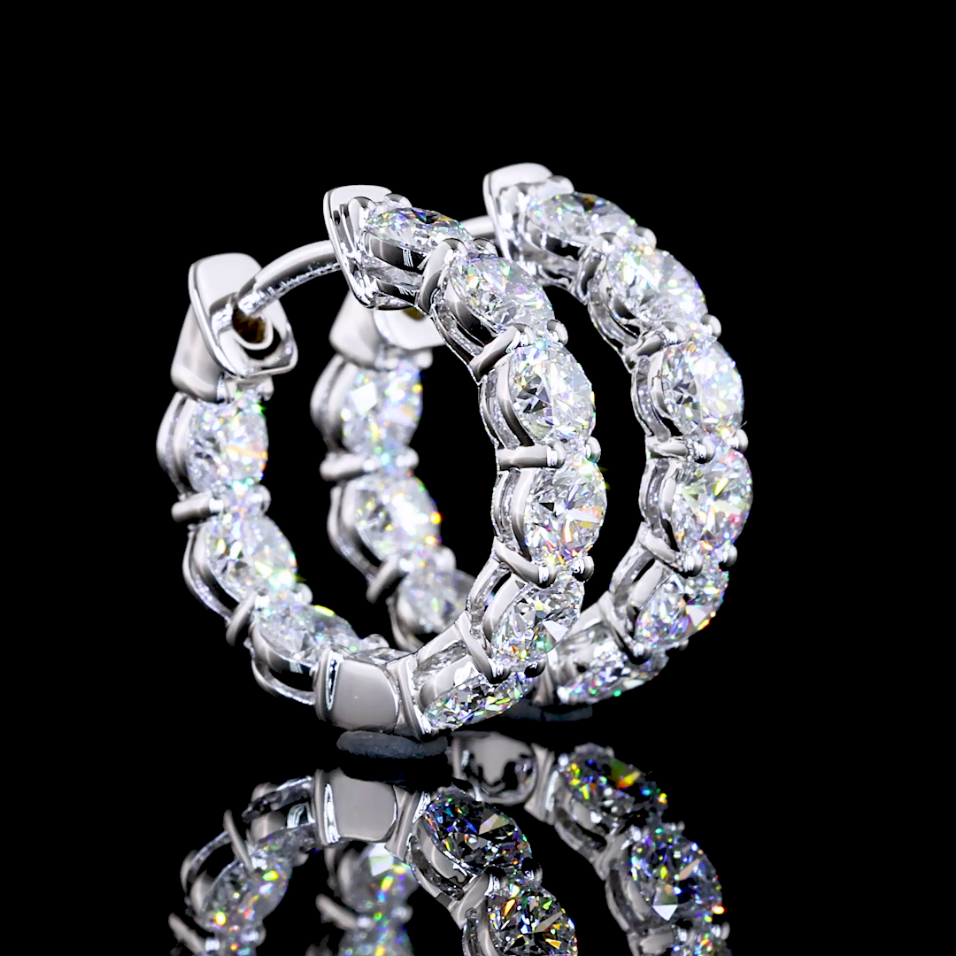 2ctw Prong Round Huggie Earrings