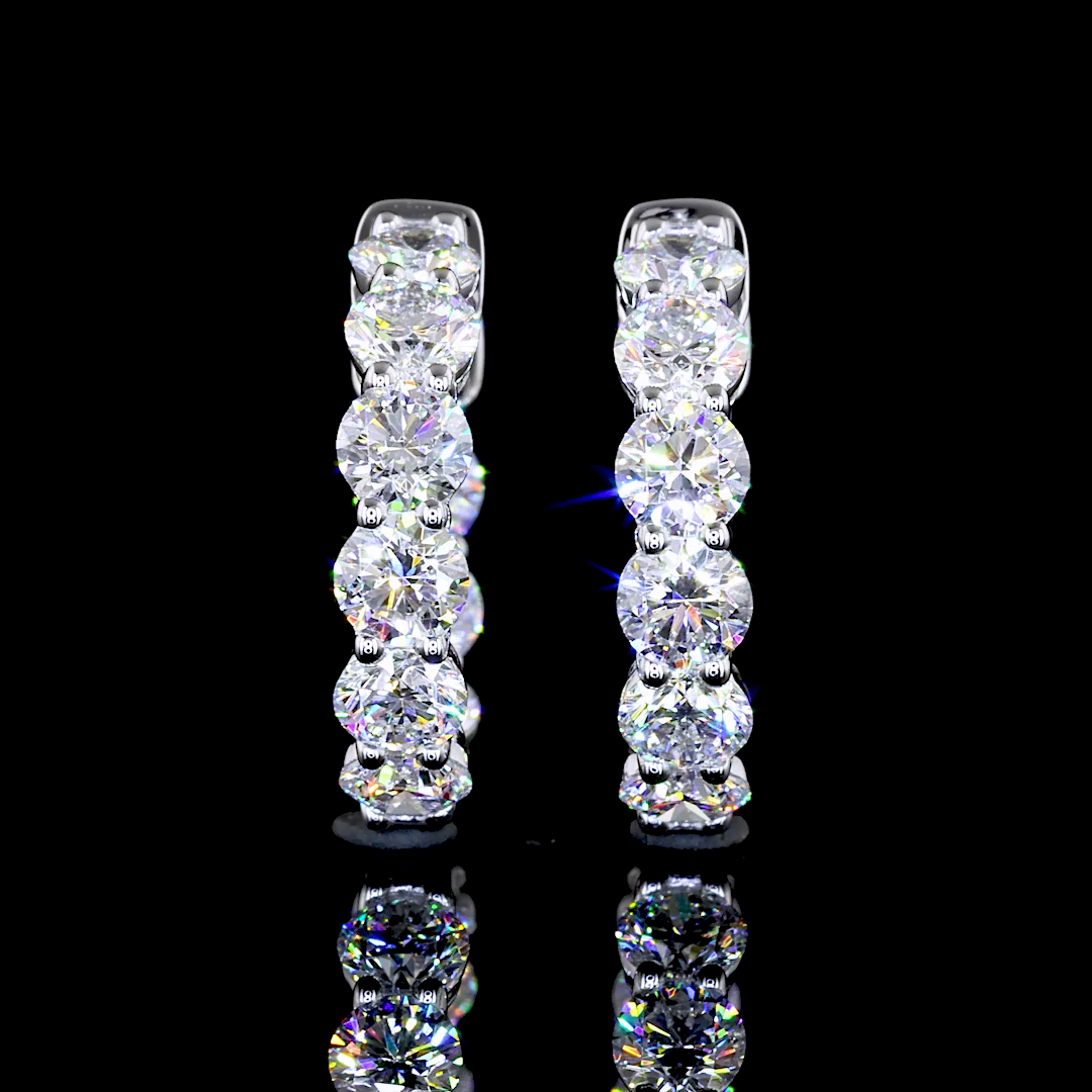 2ctw Prong Round Huggie Earrings