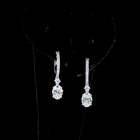 1-3/4ctw Prong East West Oval Drop Earrings