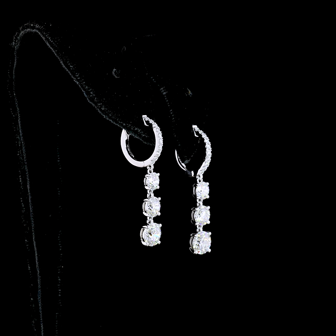 9ctw Prong Round Drop Earrings