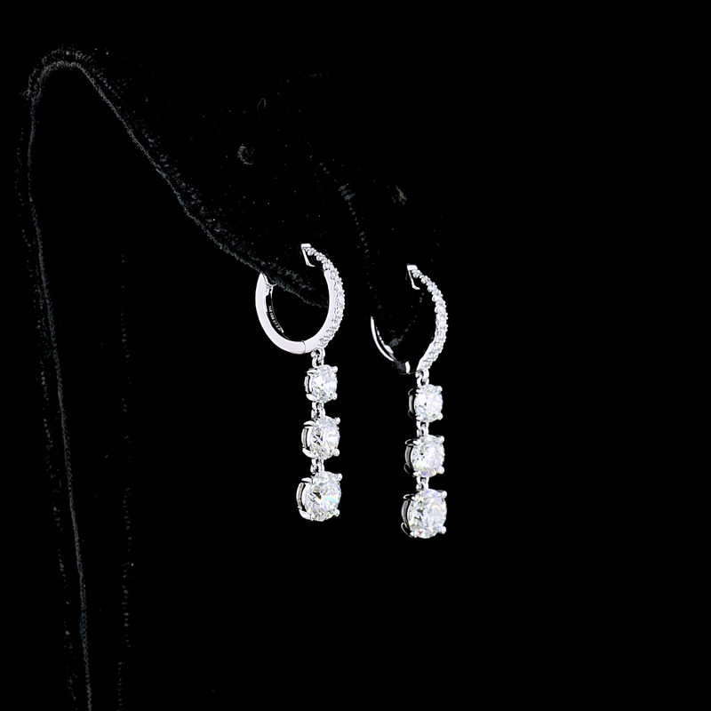 9ctw Prong Round Drop Earrings