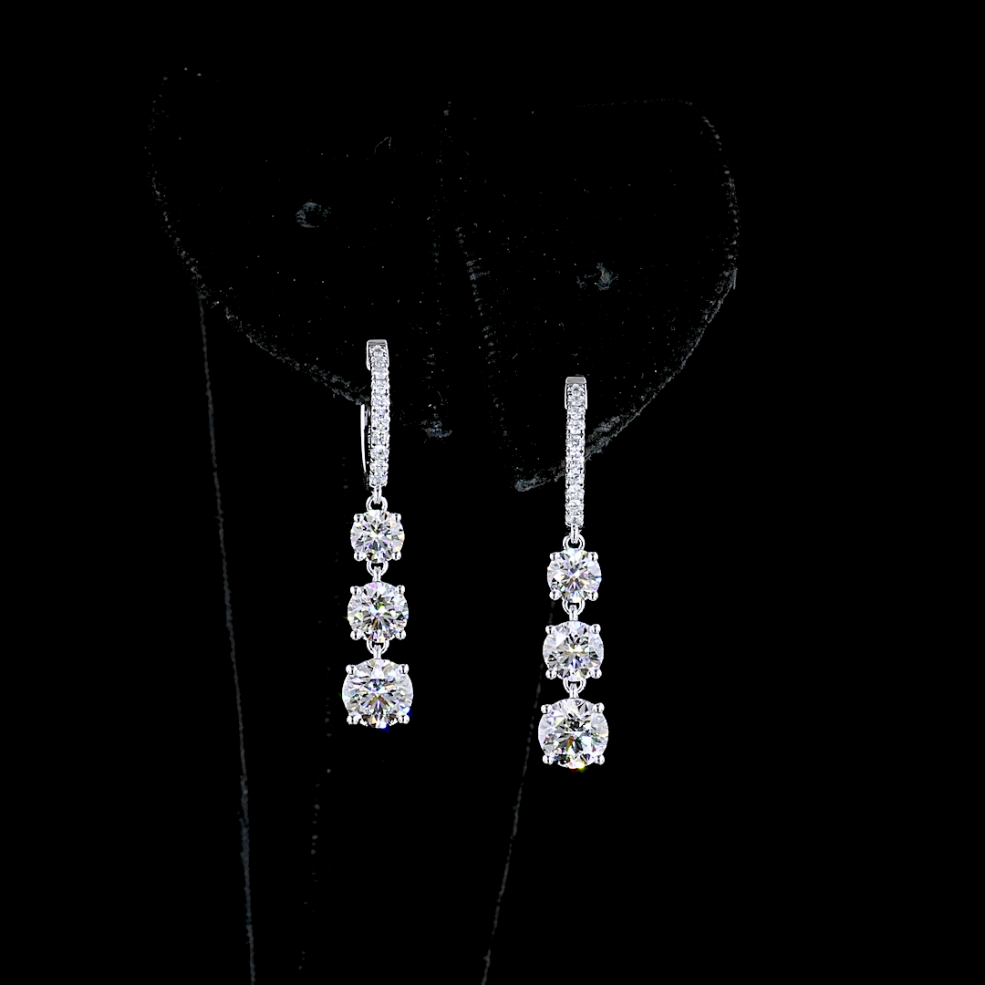 9ctw Prong Round Drop Earrings