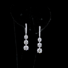 9ctw Prong Round Drop Earrings