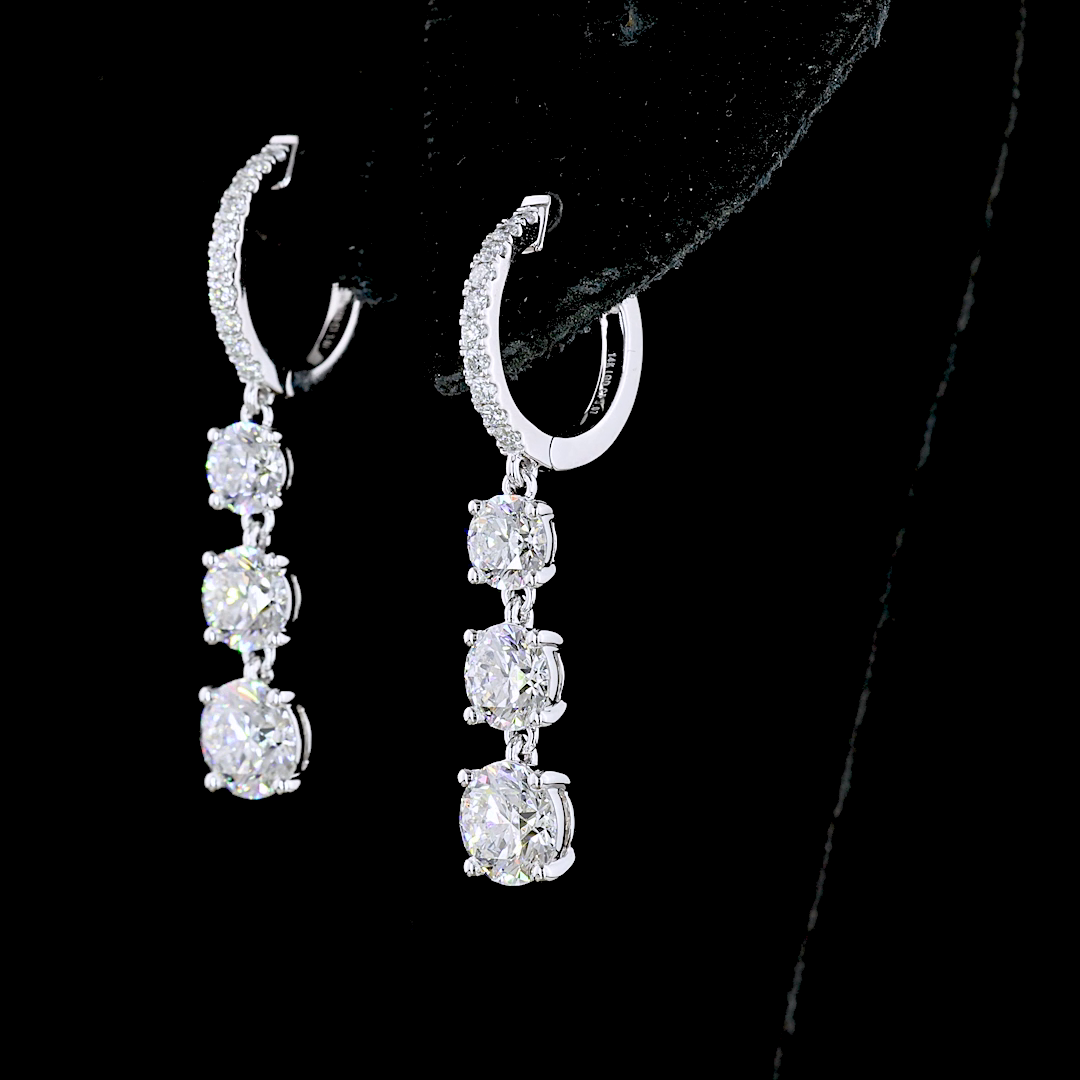 9ctw Prong Round Drop Earrings