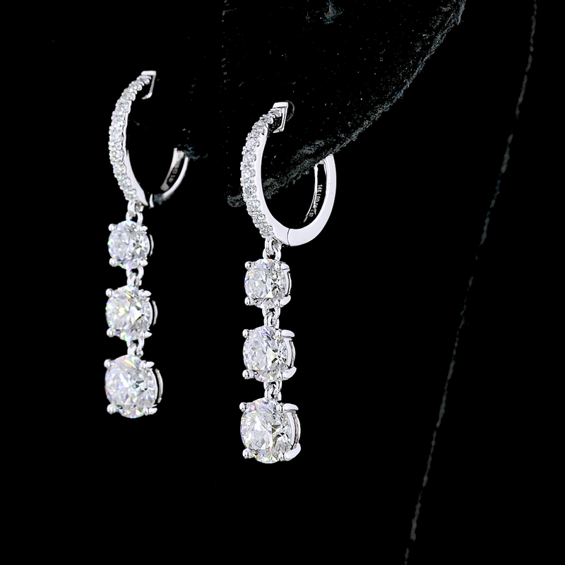 9ctw Prong Round Drop Earrings