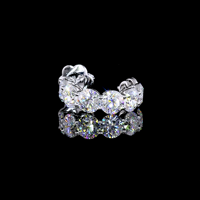 4-1/2ctw Prong Round C Hoop Earrings