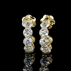 9ctw Prong Round C Hoop Earrings