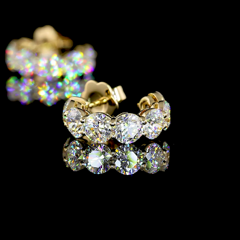 9ctw Prong Round C Hoop Earrings