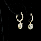 3-1/2ctw Prong East West Cushion & Round Drop Earrings