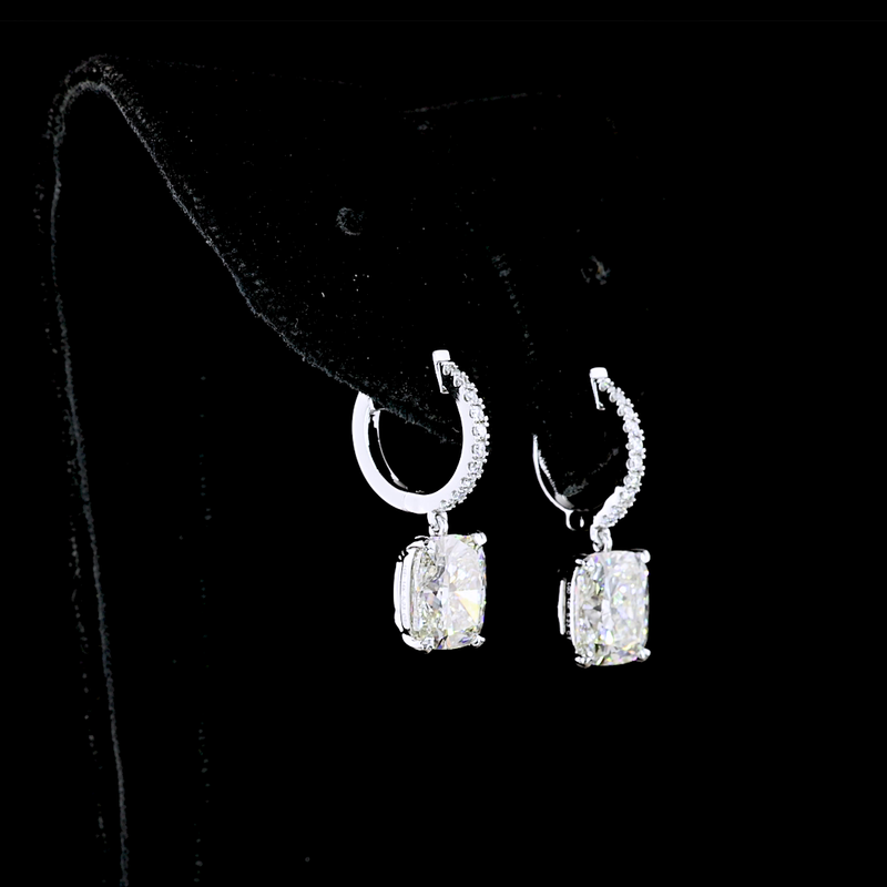 5ctw Prong East West Cushion Drop Earrings