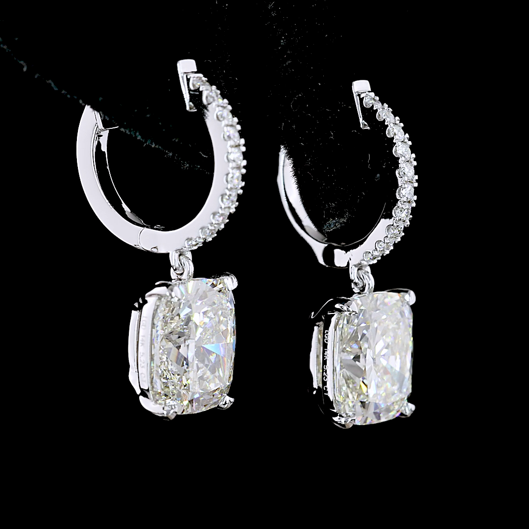 5ctw Prong East West Cushion Drop Earrings