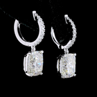 5ctw Prong East West Cushion Drop Earrings
