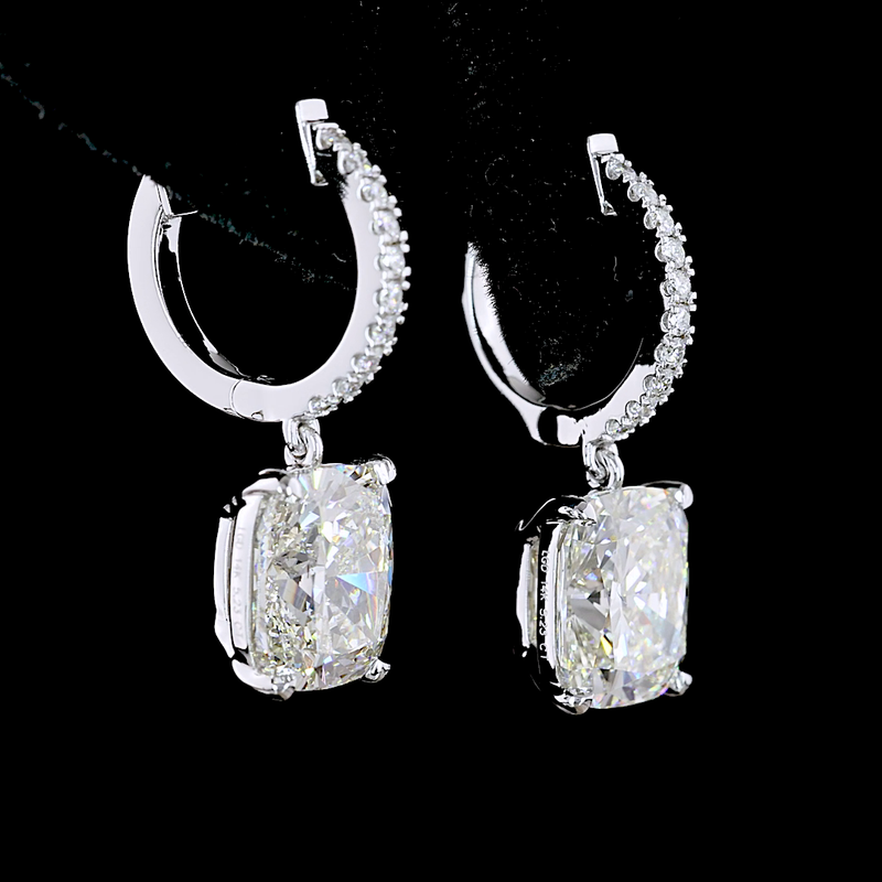 5ctw Prong East West Cushion Drop Earrings