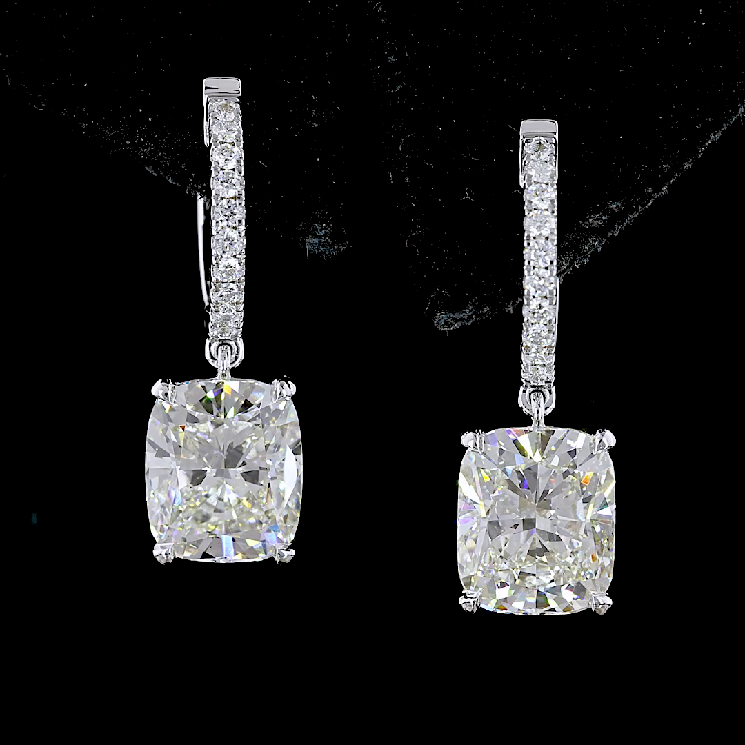 5ctw Prong East West Cushion Drop Earrings