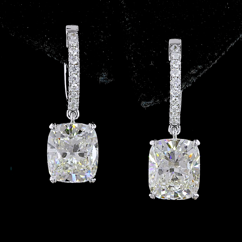5ctw Prong East West Cushion Drop Earrings