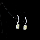 2-1/2ctw Prong Radiant & Round Hanging Earrings