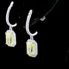 2-1/2ctw Prong Radiant & Round Drop Earrings