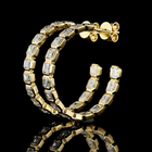 4-1/2ctw Bezel Asscher C Hoop Earrings