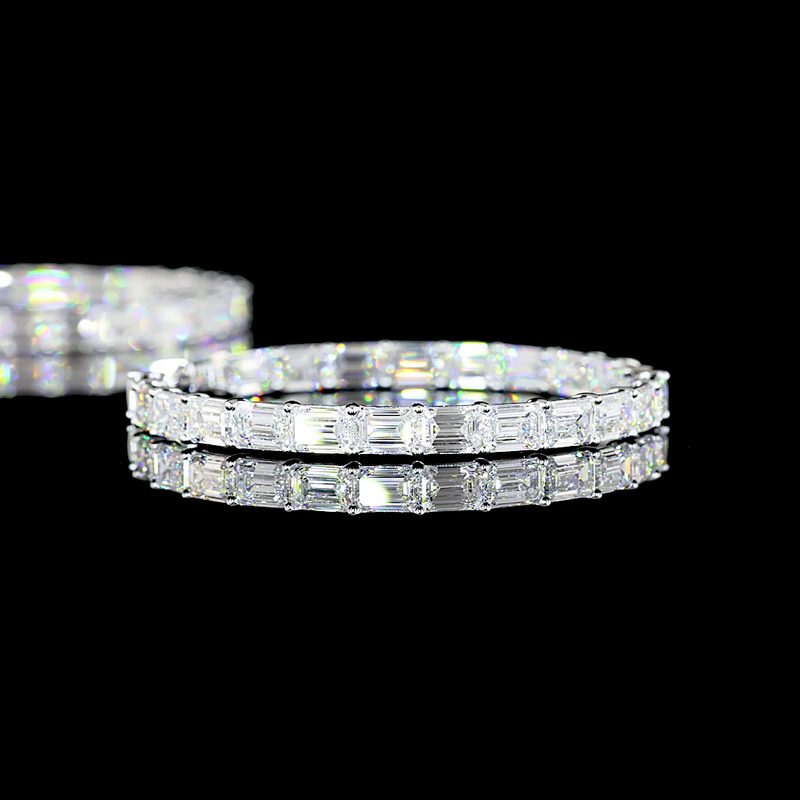 12ctw Prong Emerald Hoop Earrings