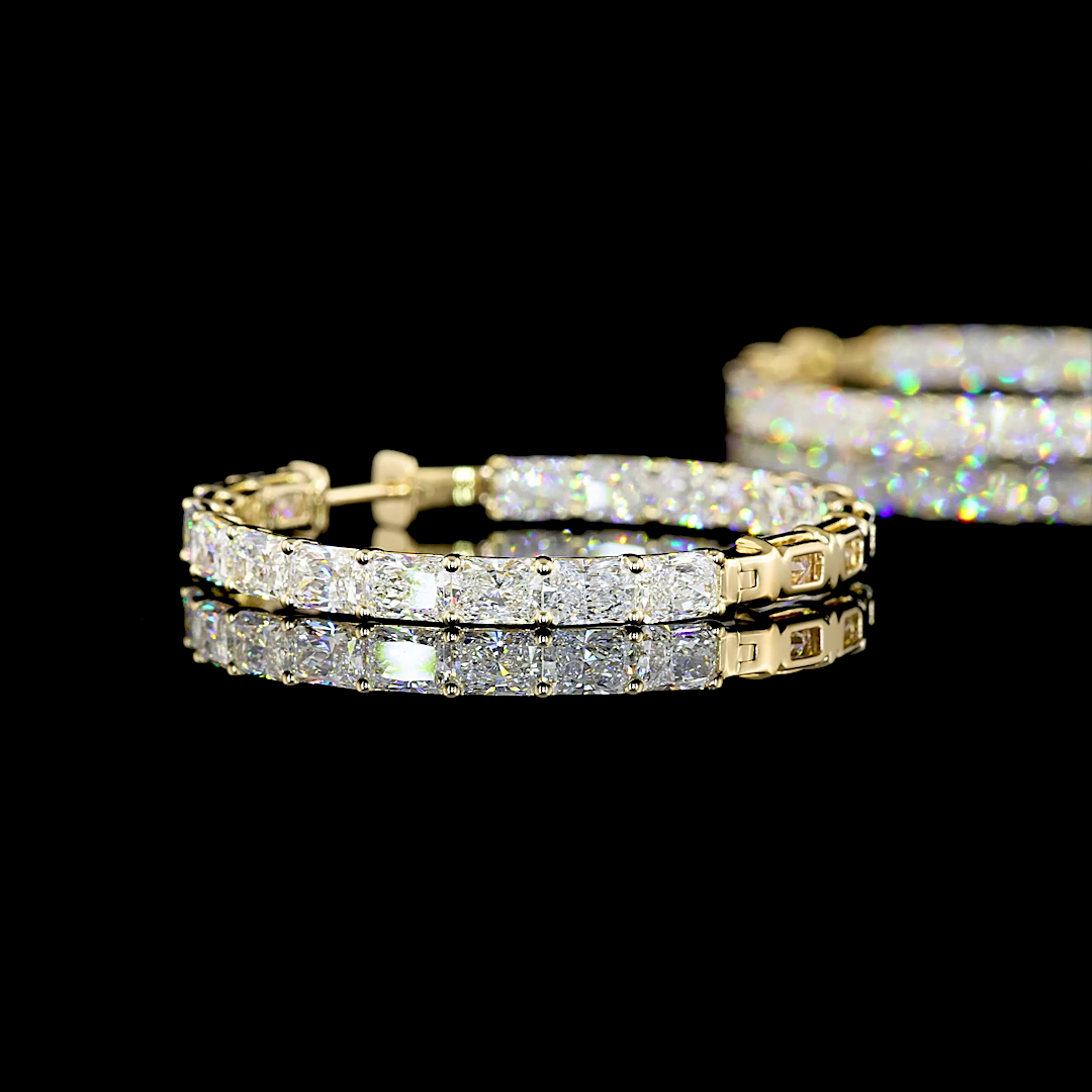 12ctw Prong Radiant Hoop Earrings