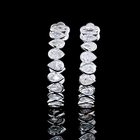 4-1/2ctw Bezel East West Pear C Hoop Earrings