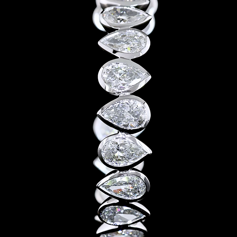 4-1/2ctw Bezel East West Pear C Hoop Earrings