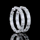 26ctw Prong Emerald Hoop Earrings