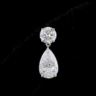 5ctw Prong Round & Pear Drop Earrings