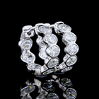 3-3/4ctw Bezel East West Oval Huggie Earrings