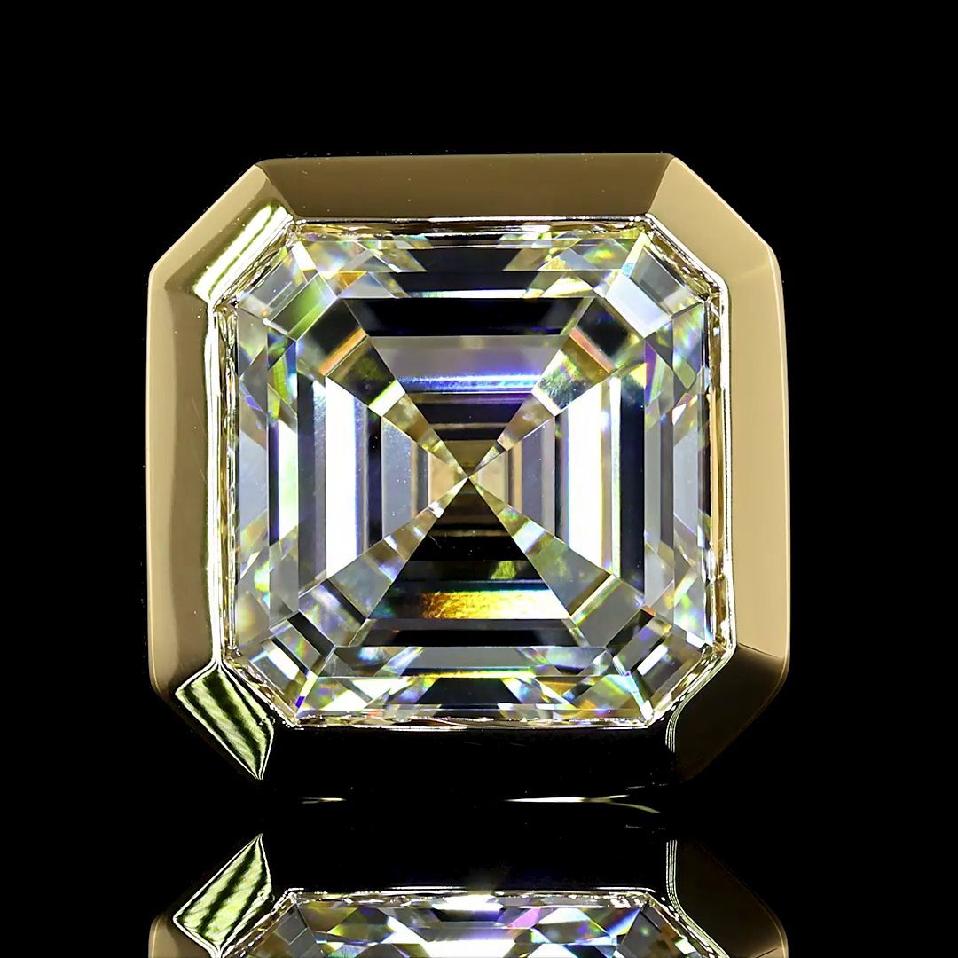 12ctw Bezel Asscher Stud Earrings