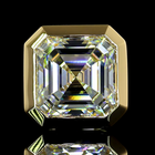 12ctw Bezel Asscher Stud Earrings