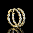 4-1/2ctw Prong Oval Hoop Earrings