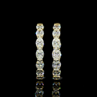 4-1/2ctw Prong Oval Hoop Earrings