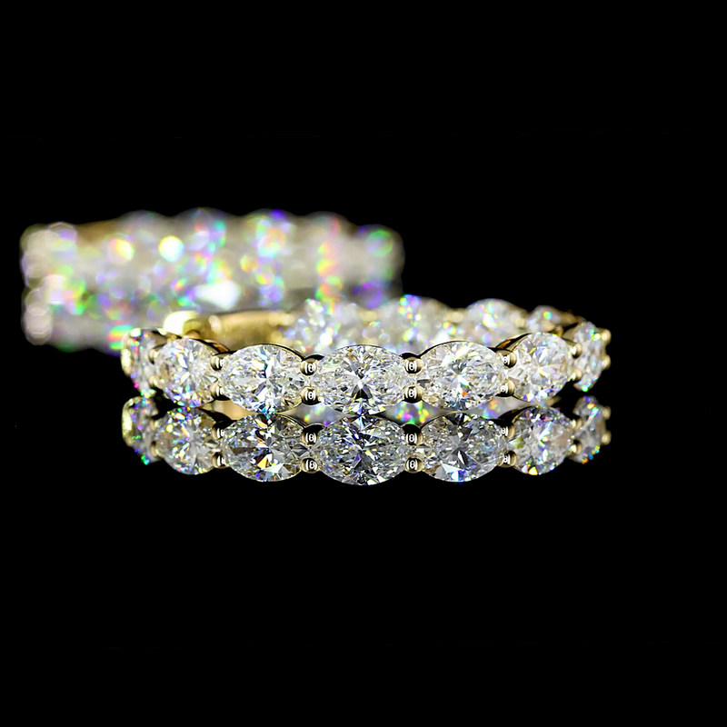 4-1/2ctw Prong Oval Hoop Earrings