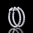 1-3/4ctw Prong Emerald Hoop Earrings