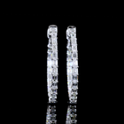 1-3/4ctw Prong Emerald Hoop Earrings