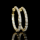 3-1/4ctw Prong Emerald Hoop Earrings