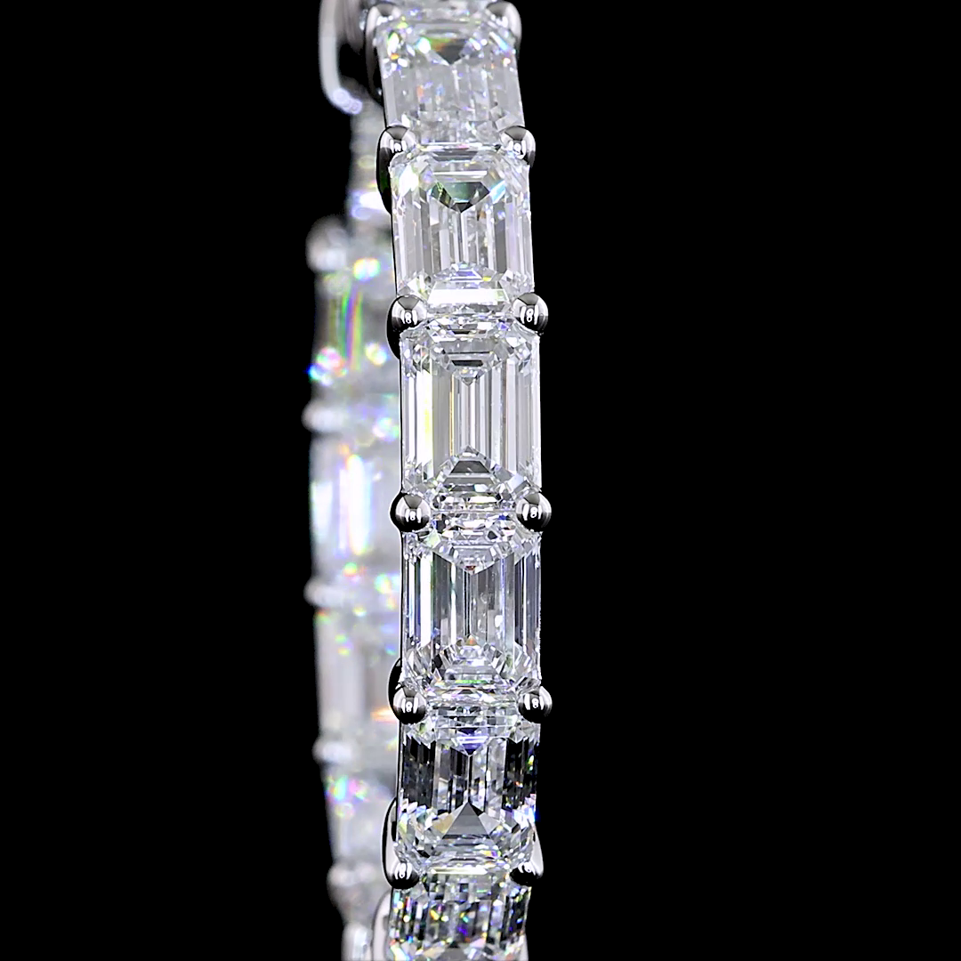 5ctw Prong Emerald Hoop Earrings