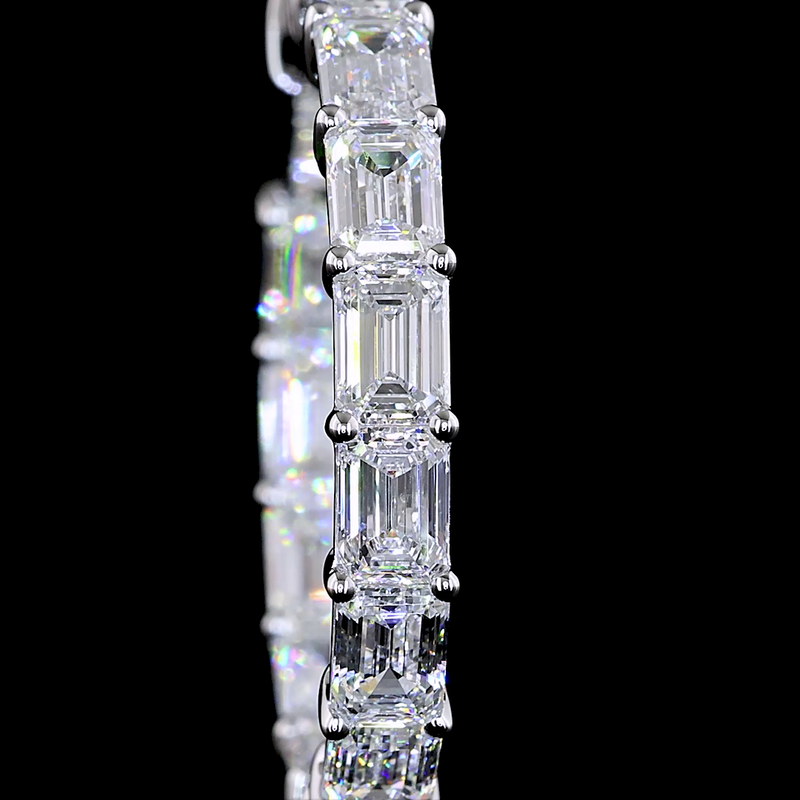 5ctw Prong Emerald Hoop Earrings