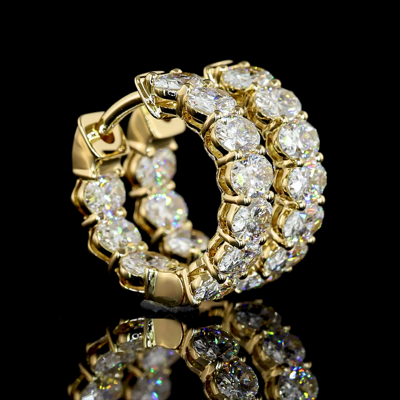2ctw Prong East West Oval Huggie Earrings