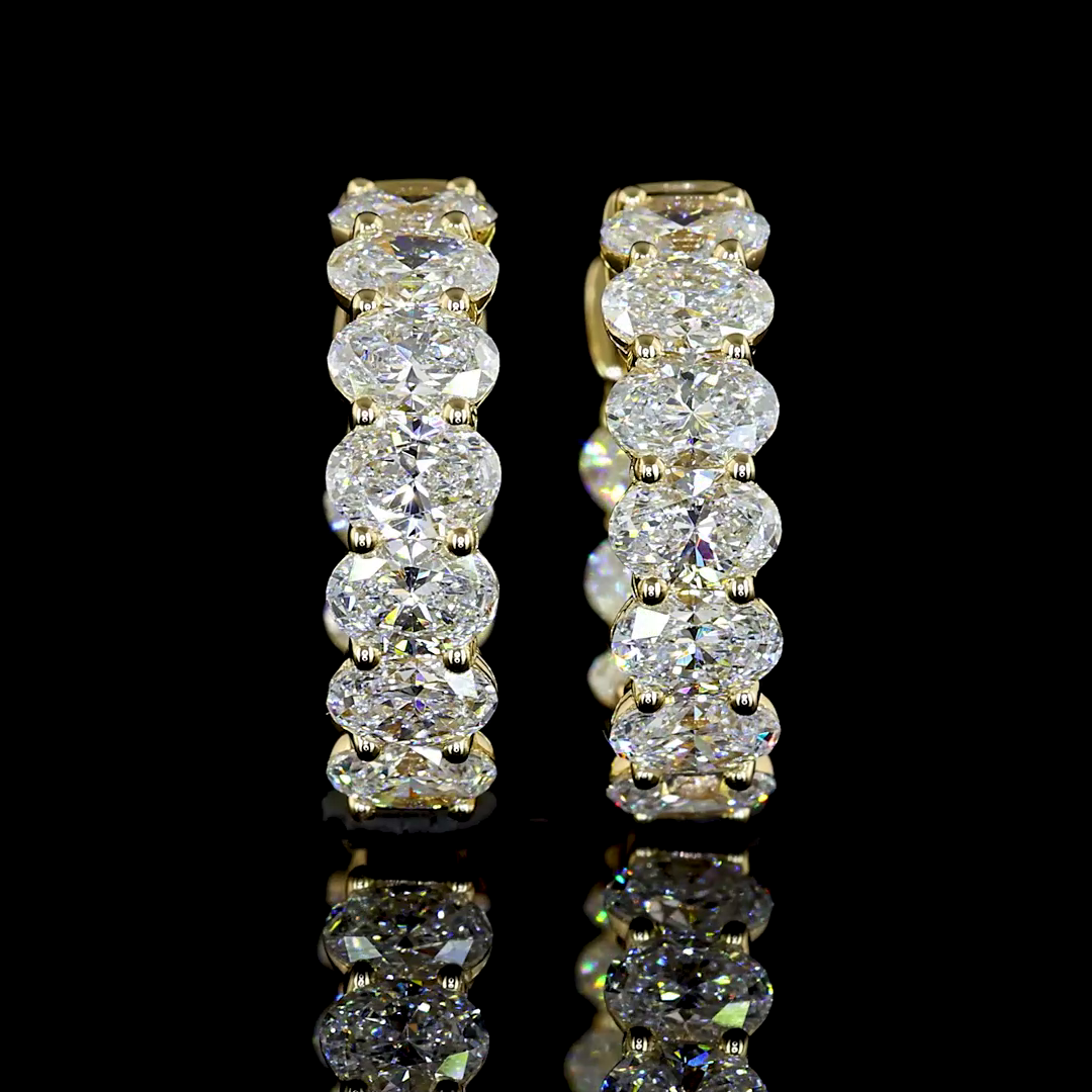 2ctw Prong East West Oval Huggie Earrings