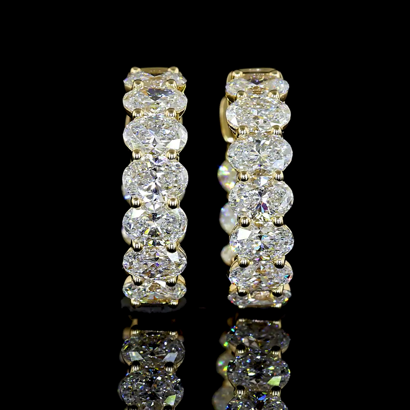 2ctw Prong East West Oval Huggie Earrings