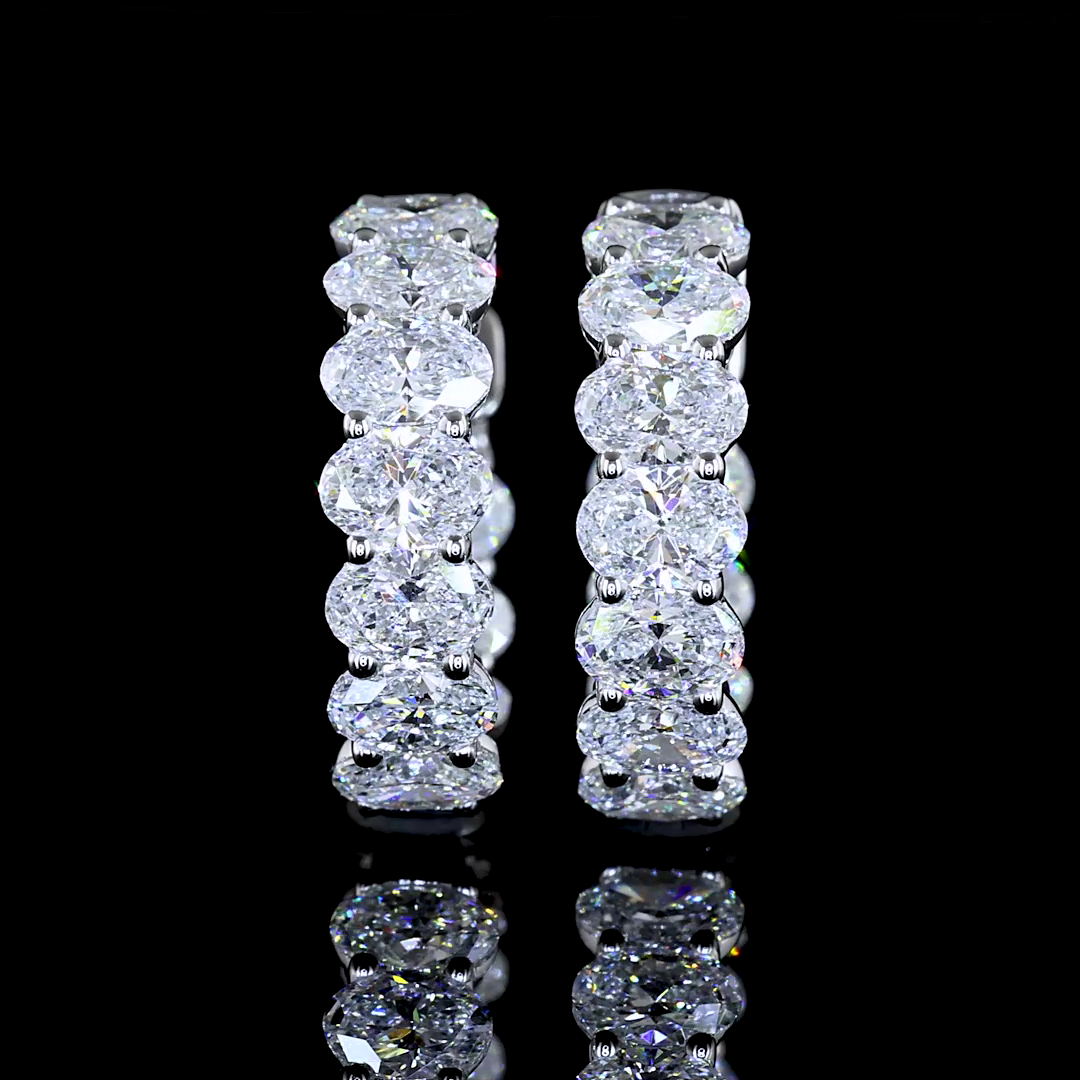 2ctw Prong East West Oval Huggie Earrings