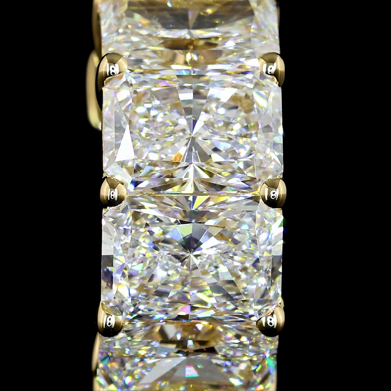 5ctw Prong East West Radiant Huggie Earrings