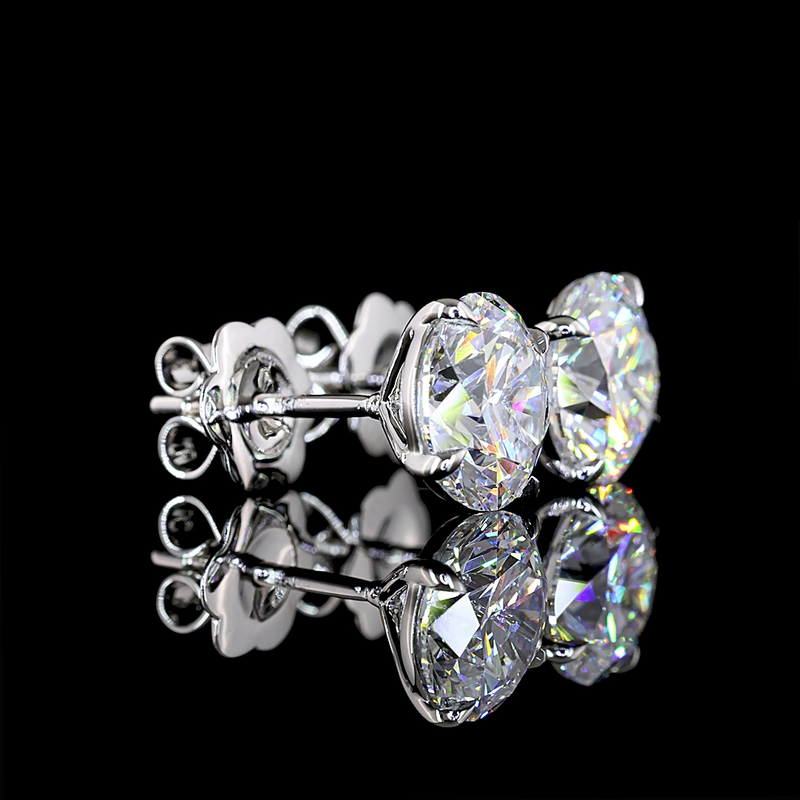 4ctw Prong Round Stud Earrings