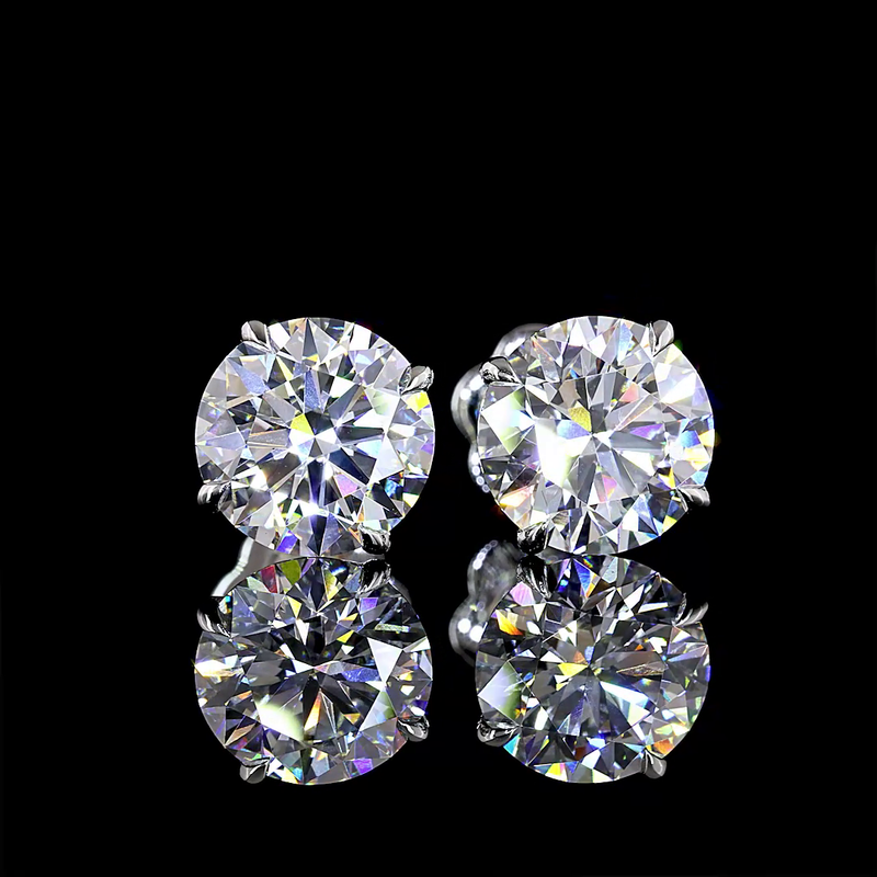 4ctw Prong Round Stud Earrings